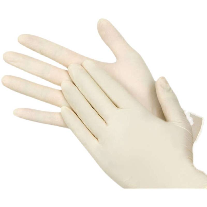 嘉湛力 乳胶/丁腈 一次性9寸B级 防水耐用/防酸抗碱耐油 加厚手套 S/M 发黄/白色
