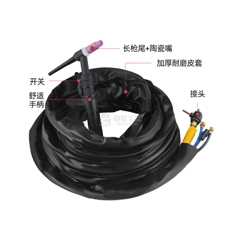 吕公堡 水冷氩弧焊枪 WP-18 皮套+快插接头