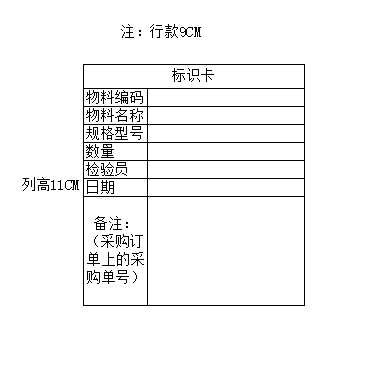 PVC不干胶物料标识卡