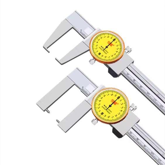恒量 扁头外沟槽带表卡尺