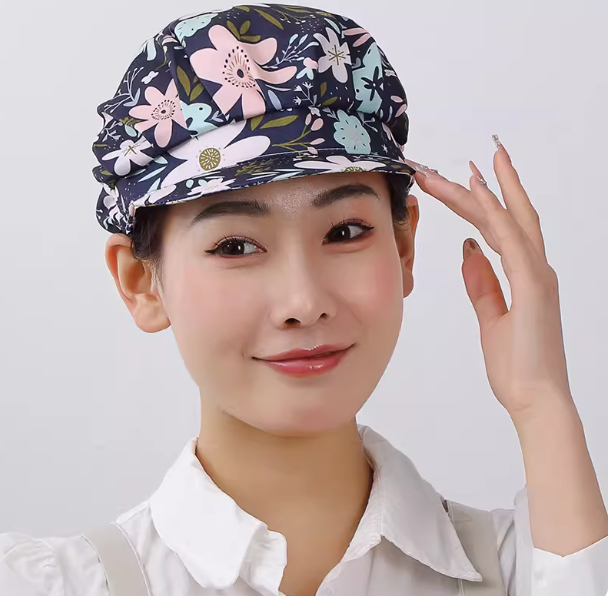 山歌 厨师帽女款带帽檐