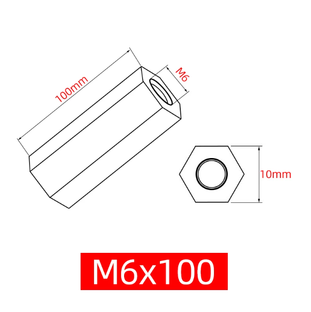山歌 铁镀锌六角双通螺栓